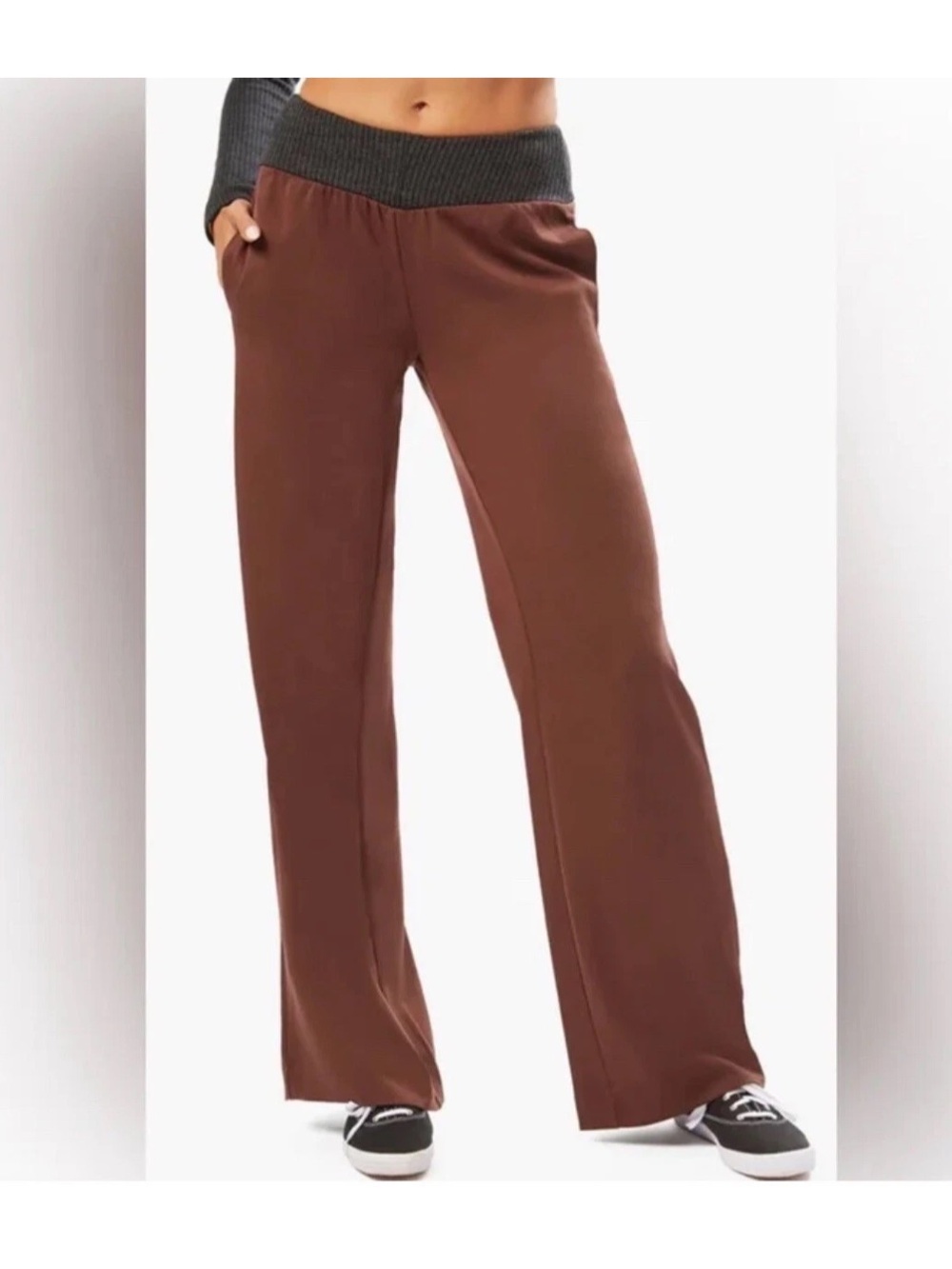 WeWoreWhat Low Rise Suiting Twill Cacao V Pants Size XS